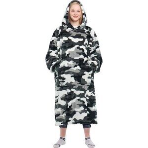 🆕Sweat Camo shirt Warm Cozy Giant Hoodie Thick Flannel Blanket with Sleeves